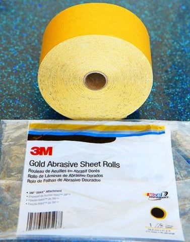3M 02593  Stikit 240 Grit Continuous Abrasive Gold Sheet Roll - Kustom Paint Supply