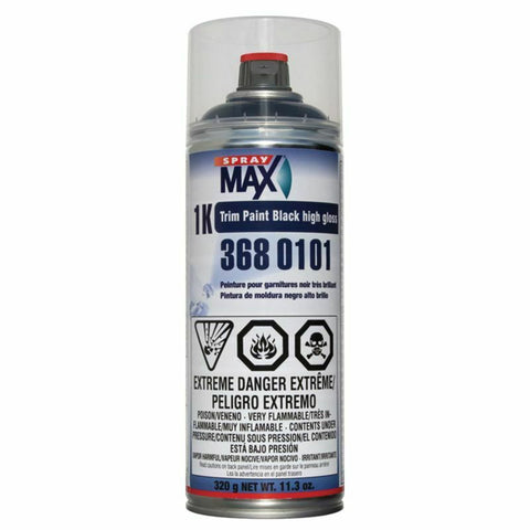 SprayMax 1K Trim Paint Satin Black Aerosol 3680102