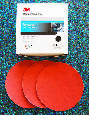3M 01219 P320A Grit Hookit 6" Red Abrasive Discs - 1 Box (50 sheets) - Kustom Paint Supply