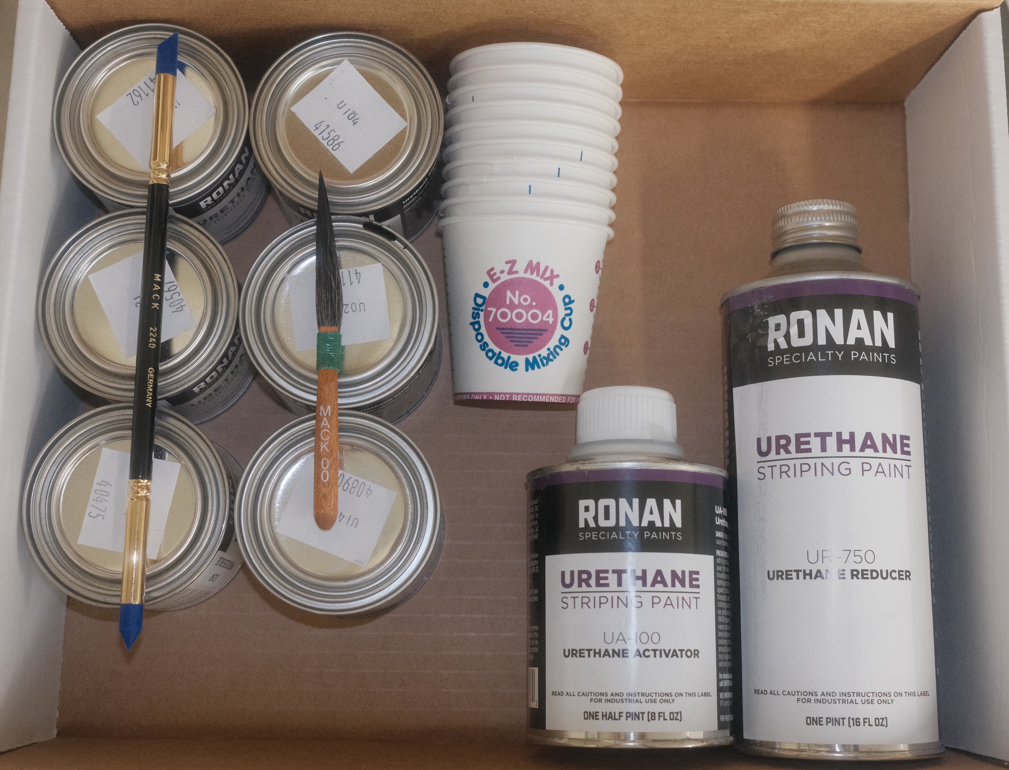 Pinstriping Kit Ronan Urethane 6 Piece Lettering Enamel Kit with Supplies
