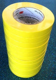 3M 06652 3/4 '' Automotive Refinish Masking Tape - Yellow  1 Sleeve/12 Rolls - Kustom Paint Supply