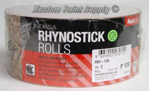 INDASA 120 Grit Sticky Back Long Board Sandpaper Rhynostick 960-120 (1 Roll) - Kustom Paint Supply