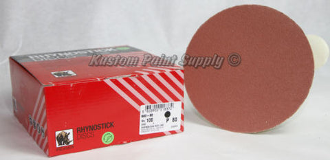 INDASA 80 Grit 6'' Sticky Back DA Sandpaper Rhynostick 600-80 (100 Sheets/Box) - Kustom Paint Supply