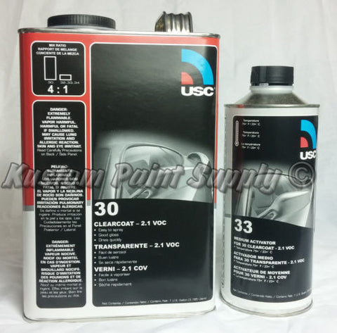 USC 30 Clearcoat Gallon Kit GALLON 2.1 V.O.C. 4:1 Mix Ratio - Kustom Paint Supply