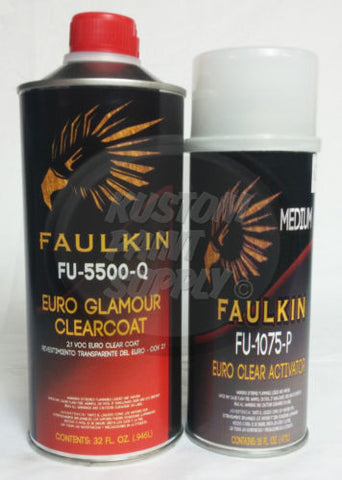 Faulkin Euro Glamour Clearcoat Quart Kit 2.1 V.O.C. - Kustom Paint Supply