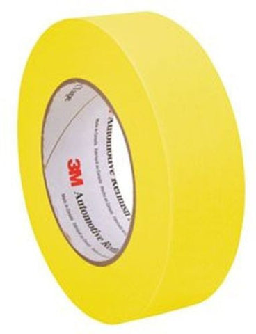 3M 06652 3/4 '' Automotive Refinish Masking Tape - Yellow 1 Sleeve/12 Rolls