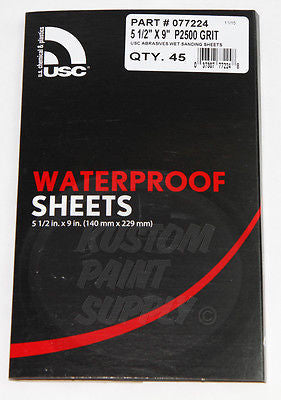 2500 Grit Wet Sanding Sheets 5 1/2" x 9" Abrasives - Kustom Paint Supply