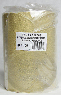 120 Grit DA 6'' Gold Pro Abrasive Sand Paper PSA Sticky 100 Discs - Kustom Paint Supply