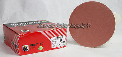 INDASA 120 Grit 6'' Sticky Back DA Sandpaper Rhynostick 600-120 (100 Sheets/Box) - Kustom Paint Supply