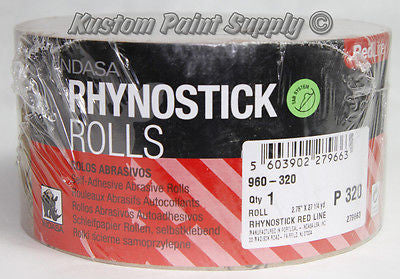 INDASA 320 Grit Sticky Back Long Board Sandpaper Rhynostick 960-320 (1 Roll) - Kustom Paint Supply