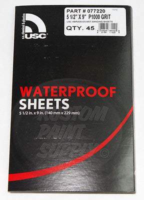 1000 Grit Wet Sanding Sheets 5 1/2" x 9" Abrasives - Kustom Paint Supply