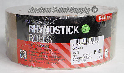 INDASA 80 Grit Sticky Back Long Board Sandpaper Rhynostick 960-80 (1 Roll) - Kustom Paint Supply