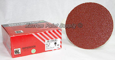 INDASA 40 Grit 6'' Sticky Back DA Sandpaper Rhynostick 600-40 (50 Sheets/Box) - Kustom Paint Supply