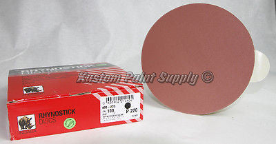 INDASA 220 Grit 6'' Sticky Back DA Sandpaper Rhynostick 600-220 (100 Sheets/Box) - Kustom Paint Supply