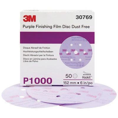3M 30769 Hookit  1000 Grit Dust-Free Purple Finishing Disc Pad