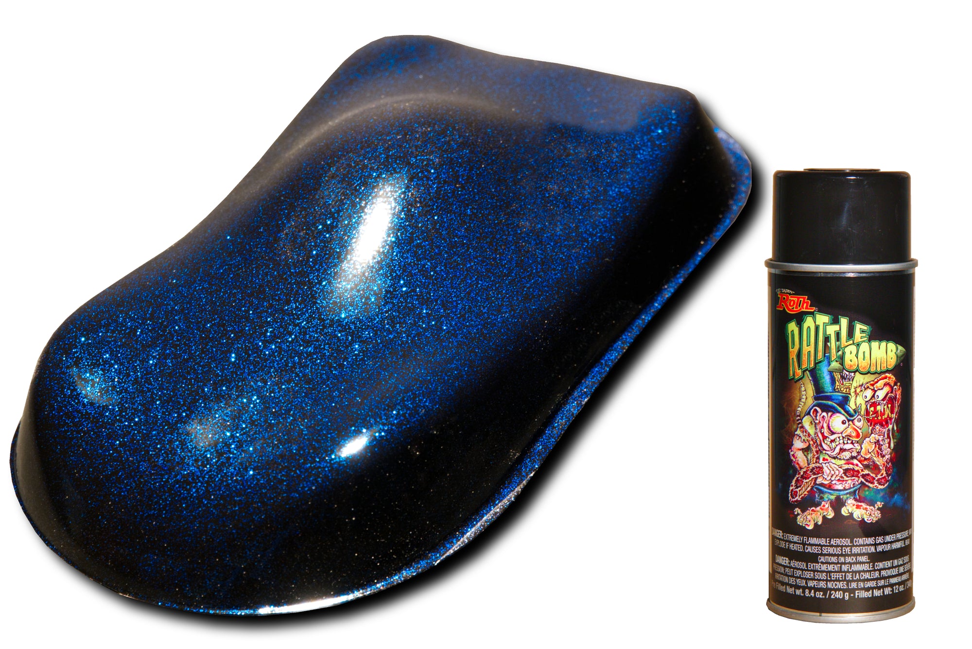 Lil' Daddy Roth Rattle Bomb Flake - Bad Azzz Blue - 12oz Aerosol