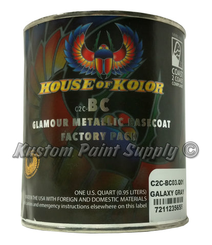 House of Kolor C2C-BC03 Galaxy Grey Shimrin 2 Glamour Metallic Basecoat 1 Quart - Kustom Paint Supply