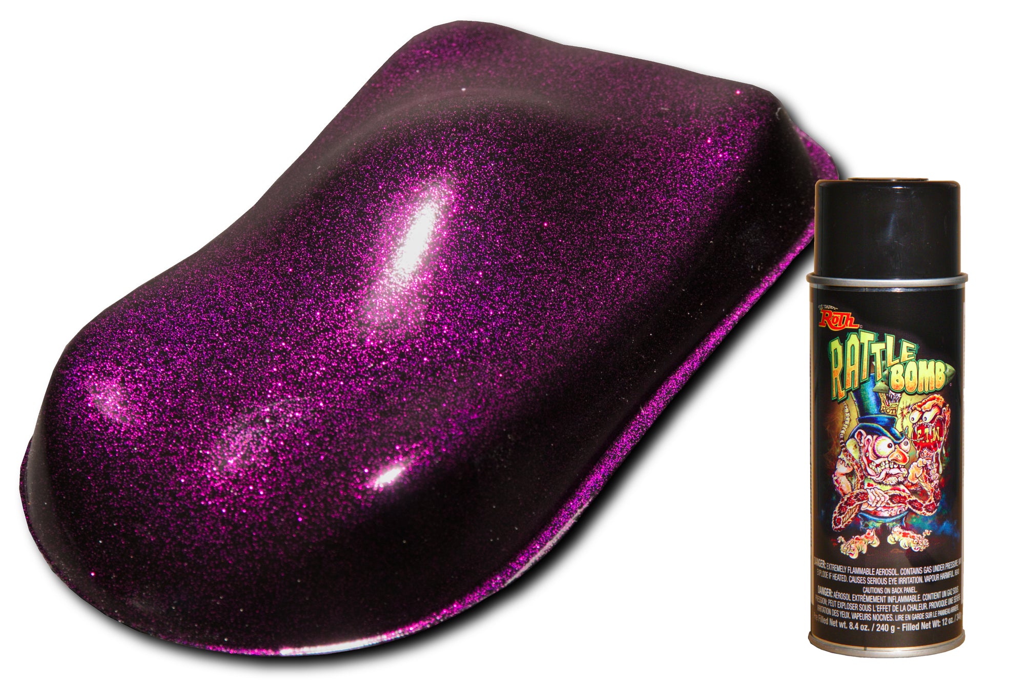 Lil' Daddy Roth Rattle Bomb Flake - Freekin' Fuschia - 12oz Aerosol