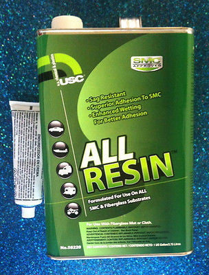 USC 58220 ALL RESIN Polyester-Hybrid Repair Resin  SMC 1 Gallon w/ Hardener - Kustom Paint Supply