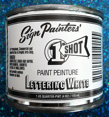 1 Shot Lettering White 1/4 Pint - 101L-QP - Kustom Paint Supply