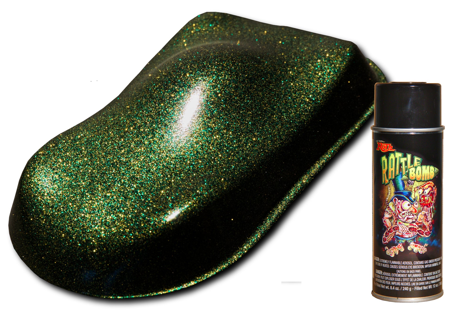 Lil' Daddy Roth Rattle Bomb Flake - Sublime Green - 12oz Aerosol