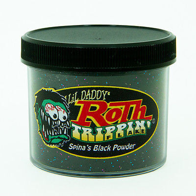 2oz - Lil' Daddy Roth Metal Flake Trippin' Series - Spina's Black Powder - Kustom Paint Supply