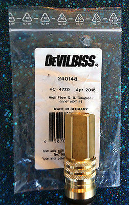 DeVILBISS 240148 1/4" Quick Disconnect Coupler F HC-4720 - Kustom Paint Supply
