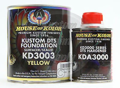 House Kolor KD3003 Yellow DTS Epoxy Surfacer Sealer  1Qt Kit - Kustom Paint Supply